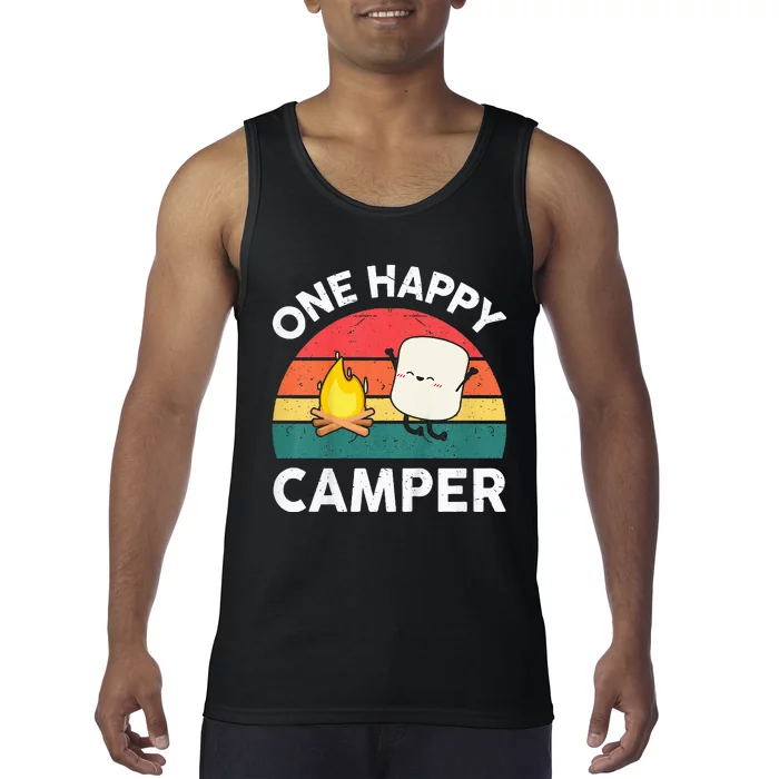 One Happy Camper Baby Cute Marshmallow Camping Tank Top