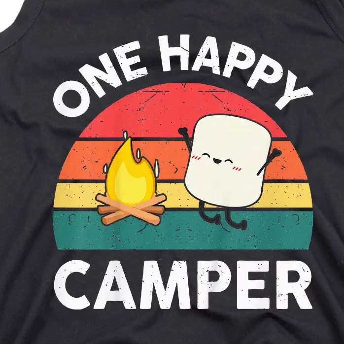 One Happy Camper Baby Cute Marshmallow Camping Tank Top