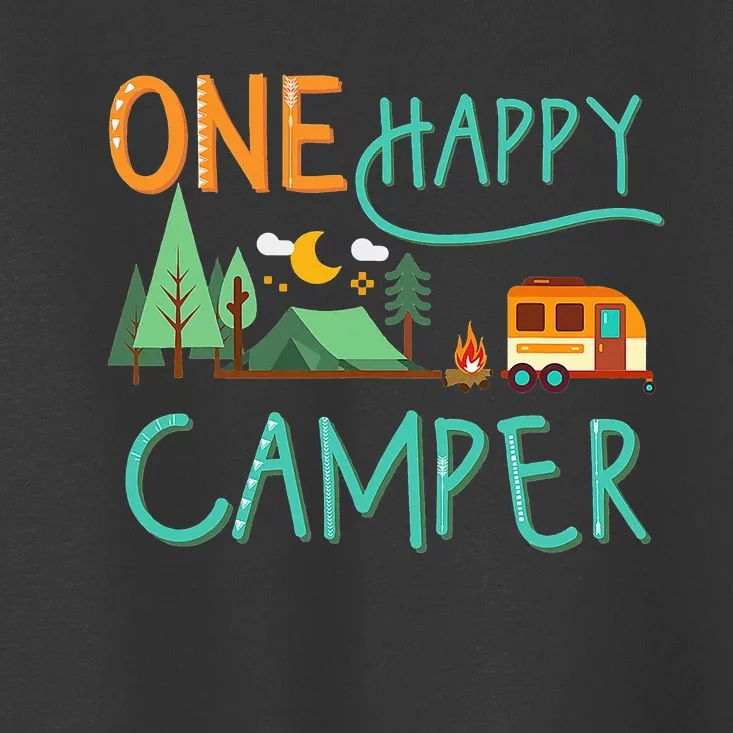 One Happy Camper First Birthday Camping Matching Toddler T-Shirt