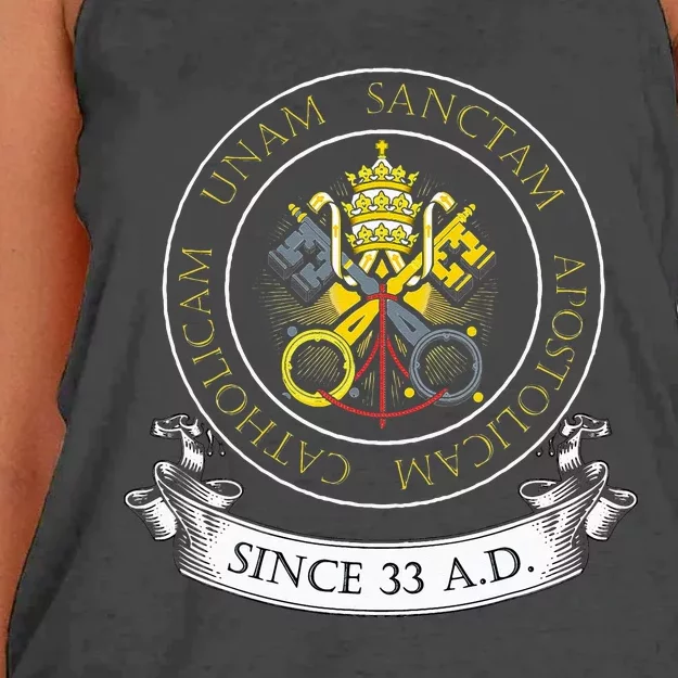 One Holy Catholic & Apostolic Church Catholic Latin Women's Knotted Racerback Tank