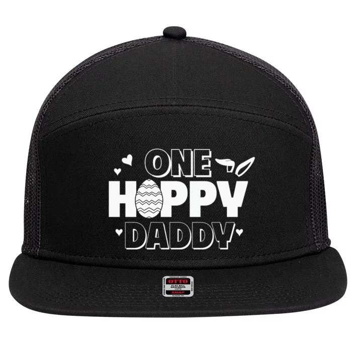 One Happy Daddy Easter Dad Father's Day Easter Day 7 Panel Mesh Trucker Snapback Hat