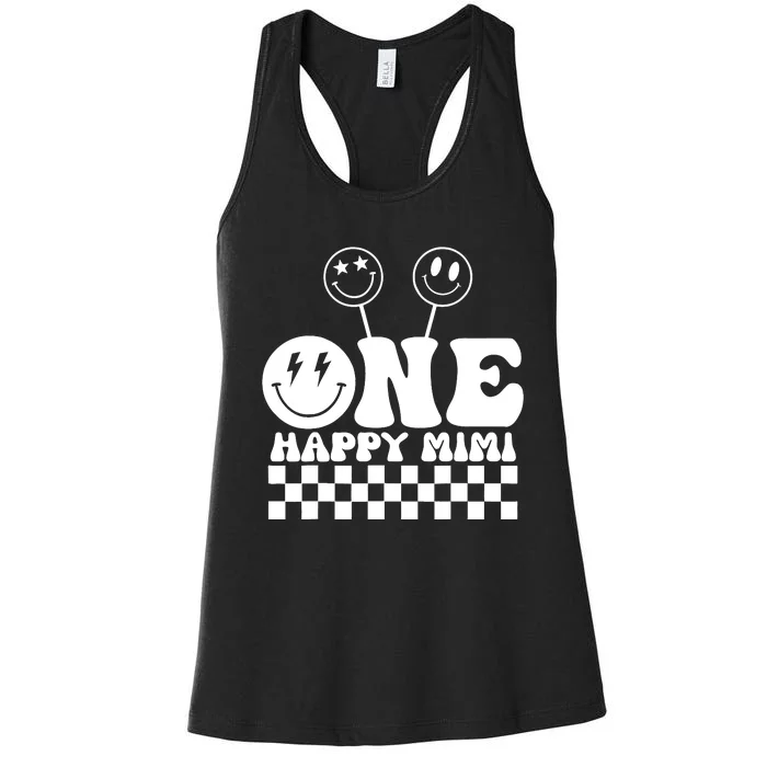 One Happy Dude 1st Birthday One Cool Mimi Family Matching Women's Racerback Tank