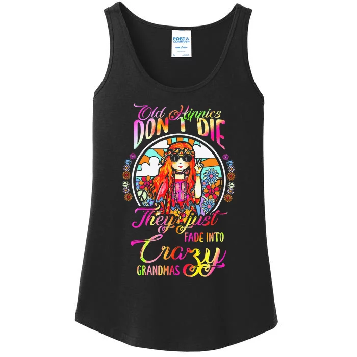 Old Hippies DonT Die They Just Fade Into Crazy Grandmas Ladies Essential Tank