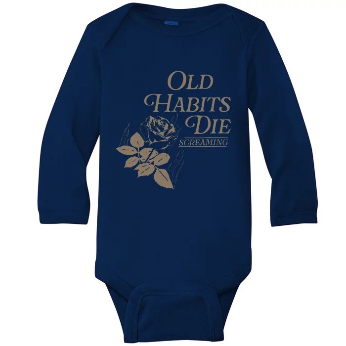 Old Habits Die Screaming Baby Long Sleeve Bodysuit