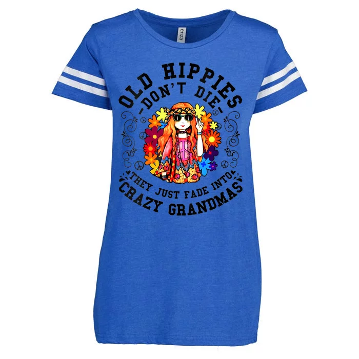 Old Hippies Dont Die Fade Into Crazy Grandmas Enza Ladies Jersey Football T-Shirt