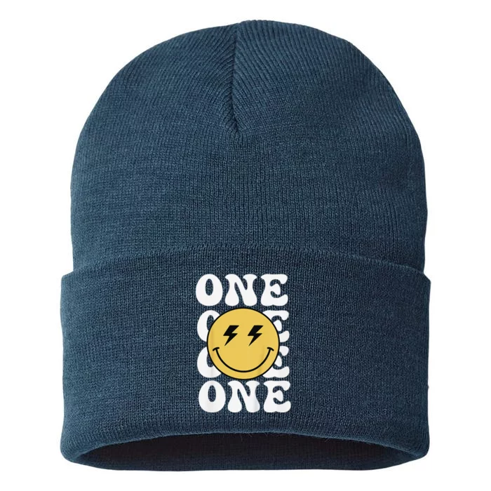 One Happy Dude 1st Birthday Theme Family Matching Sustainable Knit Beanie