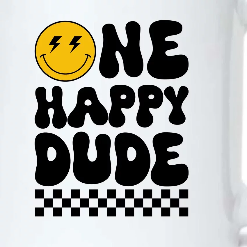 One Happy Dude Groovy 1st Birthday Party Family Matching Black Color Changing Mug