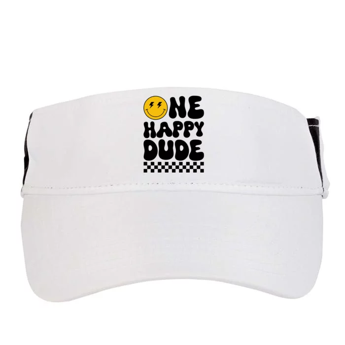 One Happy Dude Groovy 1st Birthday Party Family Matching Adult Drive Performance Visor