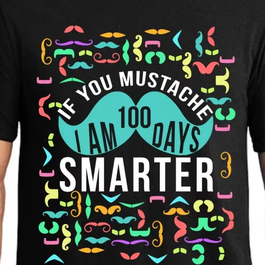 One Hundred Days Of School Smarter Mustache Gift Pajama Set