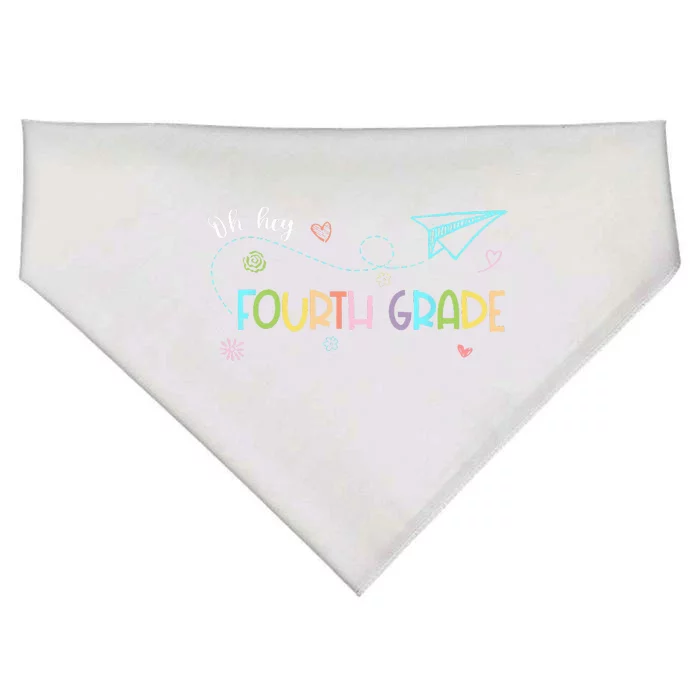 Oh Hey Fourth Grade Teacher Student 4th Grade Back To School USA-Made Doggie Bandana