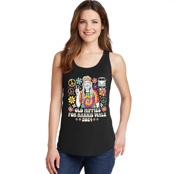 Old Hippies For Harris Waltz 2024 Ladies Essential Tank