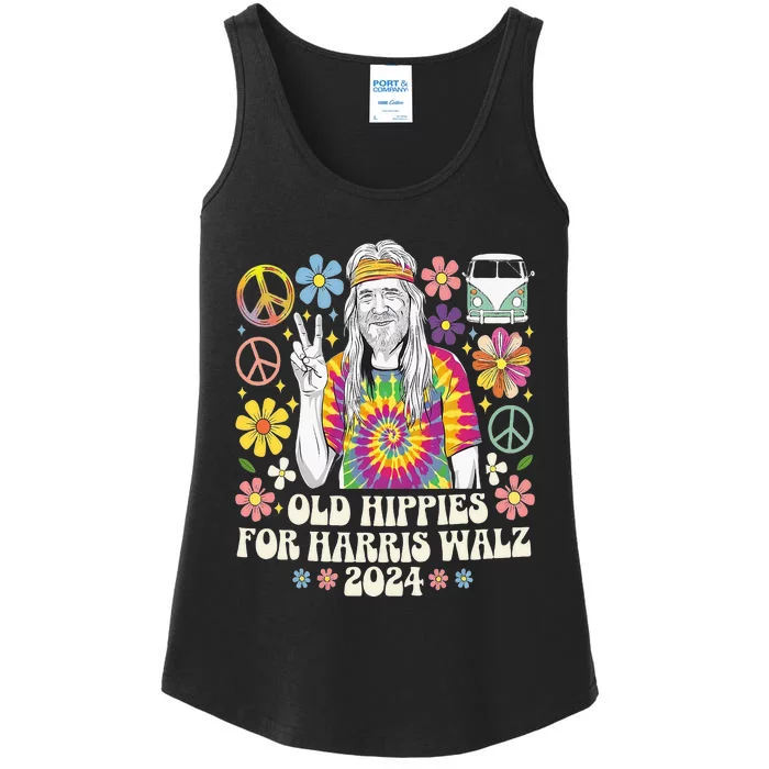 Old Hippies For Harris Waltz 2024 Ladies Essential Tank