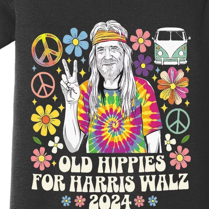 Old Hippies For Harris Waltz 2024 Baby Bodysuit