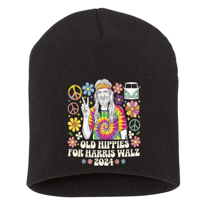 Old Hippies For Harris Waltz 2024 Short Acrylic Beanie