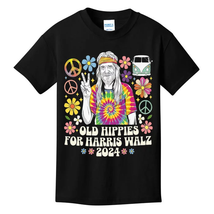 Old Hippies For Harris Waltz 2024 Kids T-Shirt