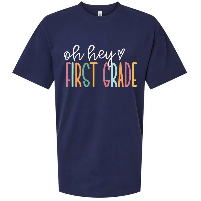 Oh Hey First Grade Cute 1st Grade Team Sueded Cloud Jersey T-Shirt