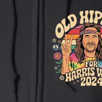 Old Hippies For Harris Waltz 2024 Election Kamala Harris Full Zip Hoodie