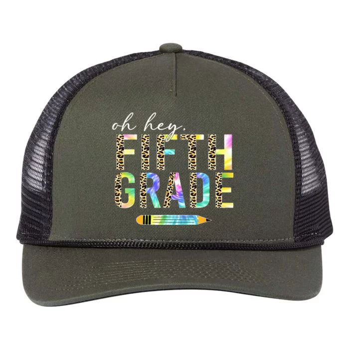 Oh Hey Fifth Grade Back to School Students 5th Grade Teacher Retro Rope Trucker Hat Cap