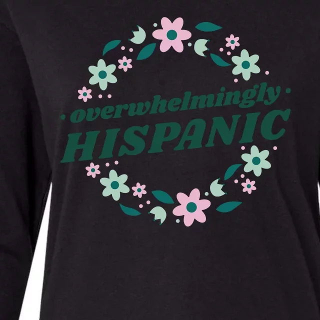 Overwhelmingly Hispanic Floral Womens Cotton Relaxed Long Sleeve T-Shirt