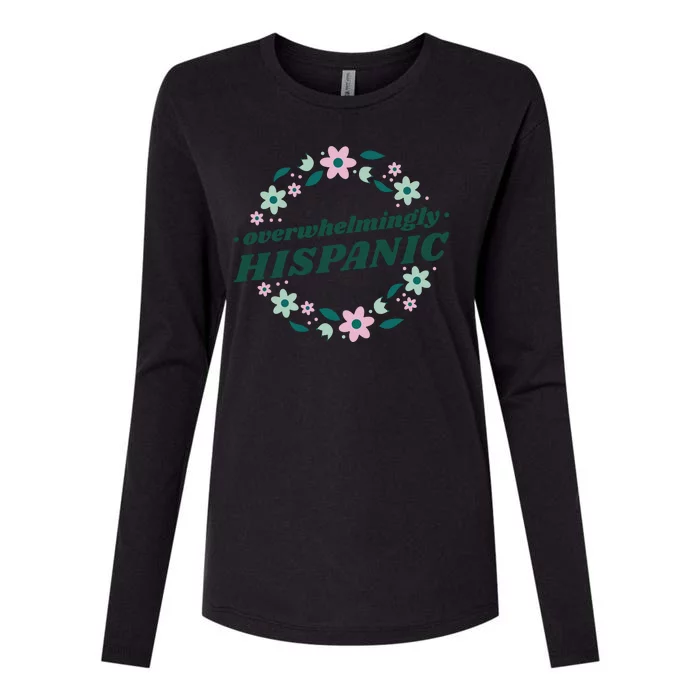 Overwhelmingly Hispanic Floral Womens Cotton Relaxed Long Sleeve T-Shirt