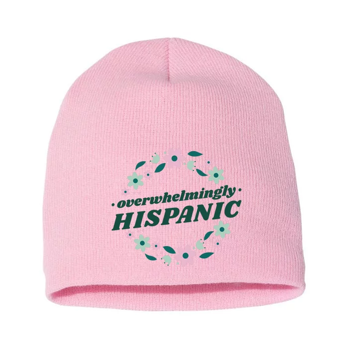 Overwhelmingly Hispanic Floral Short Acrylic Beanie