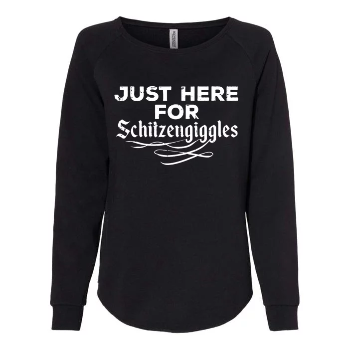 Oktoberfest Here For Schitzengiggles Funny German Womens California Wash Sweatshirt