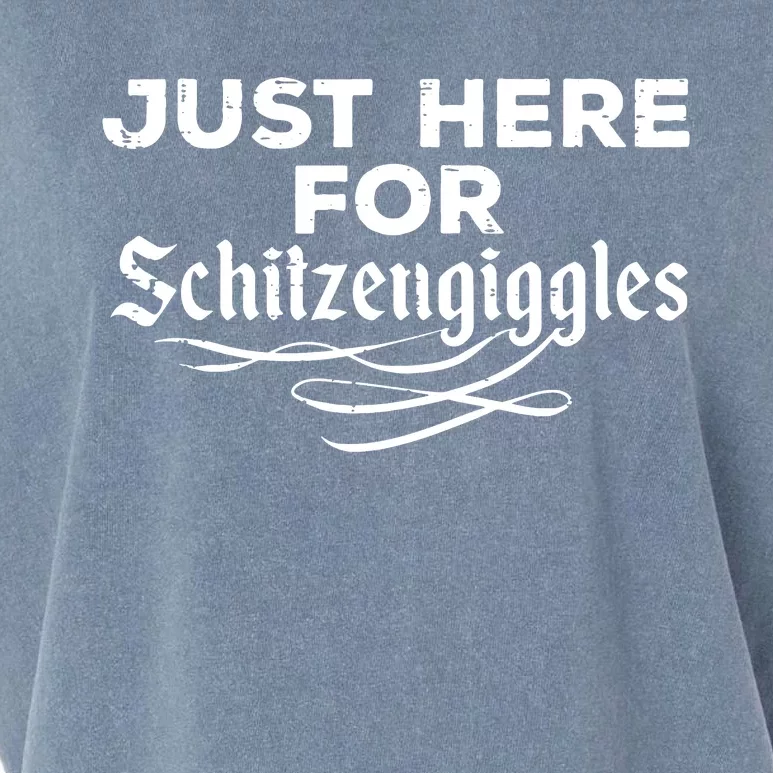 Oktoberfest Here For Schitzengiggles Funny German Garment-Dyed Women's Muscle Tee