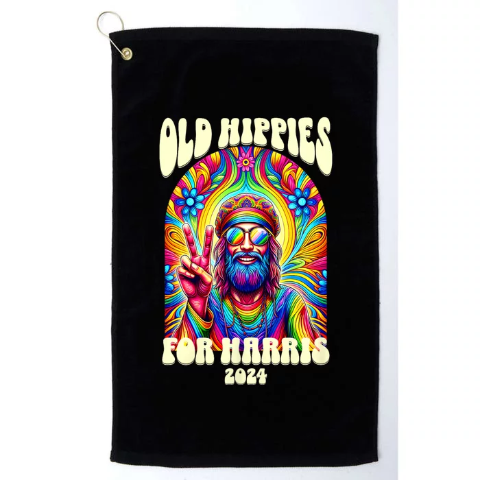 Old Hippies For Harris 2024 Kamala Harris Madam President Platinum Collection Golf Towel