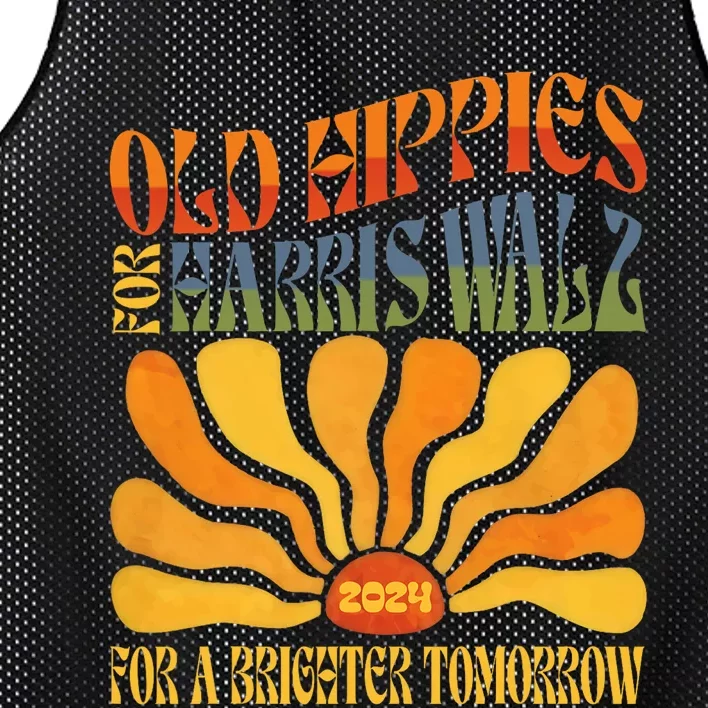 Old Hippies For Harris Waltz 2024 Election Kamala Harris Mesh Reversible Basketball Jersey Tank