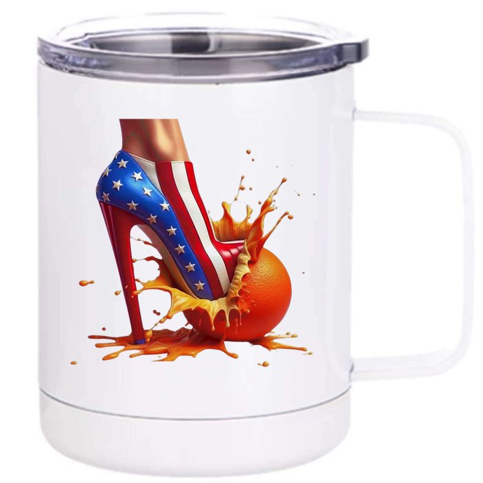 Orange High Heel Crush Front & Back 12oz Stainless Steel Tumbler Cup