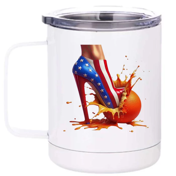 Orange High Heel Crush Front & Back 12oz Stainless Steel Tumbler Cup