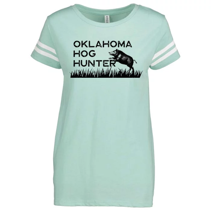 Oklahoma Hog Hunter Feral Boar Texas Enza Ladies Jersey Football T-Shirt