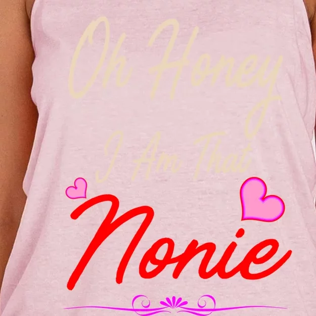 Oh Honey I Am That Nonie MotherS MomS Day Gift Women's Knotted Racerback Tank