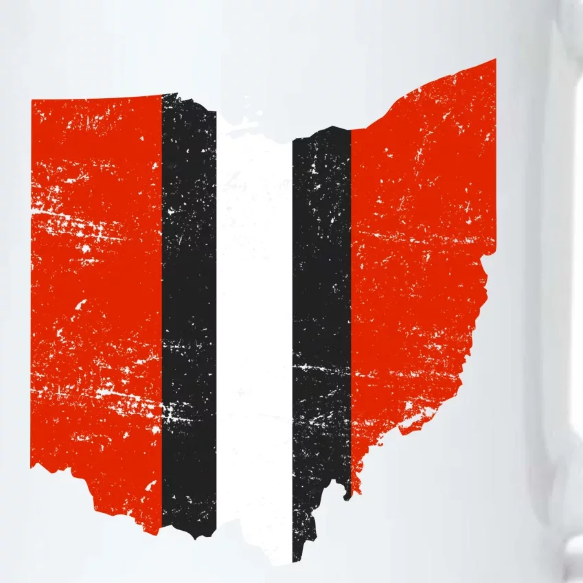 Ohio Cleveland Stripe Football Black Color Changing Mug