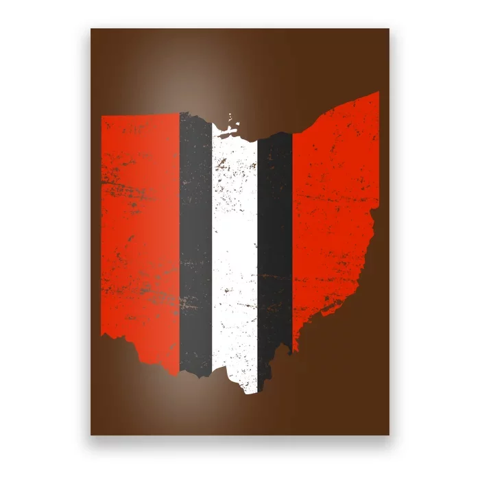 Ohio Cleveland Stripe Football Poster