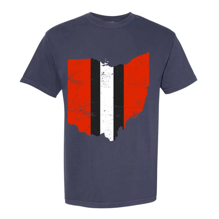 Ohio Cleveland Stripe Football Garment-Dyed Heavyweight T-Shirt