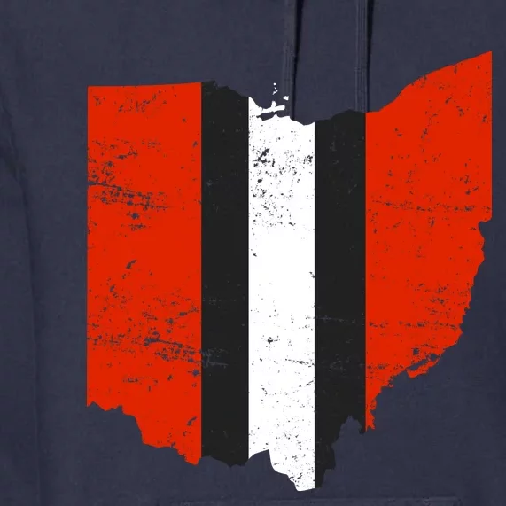 Ohio Cleveland Stripe Football Premium Hoodie