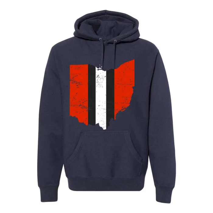 Ohio Cleveland Stripe Football Premium Hoodie