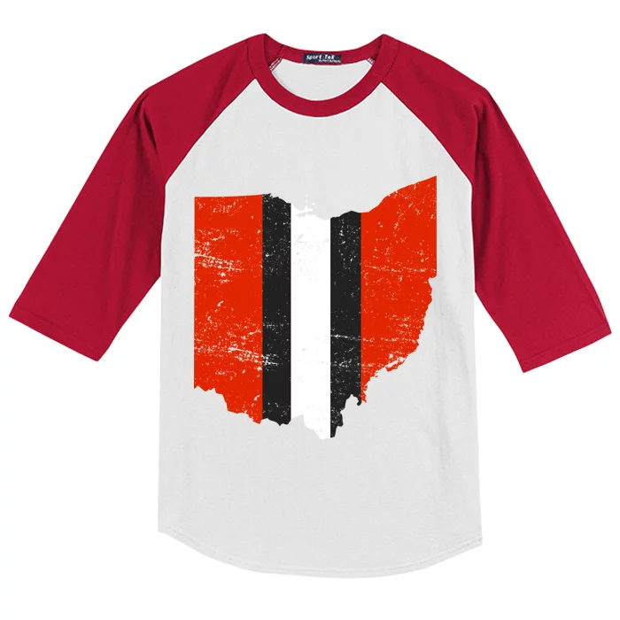 Ohio Cleveland Stripe Football Kids Colorblock Raglan Jersey