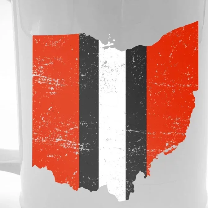 Ohio Cleveland Stripe Football Front & Back Beer Stein