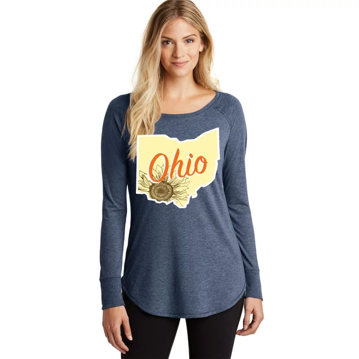 Ohio Floral Cute Flower Women's Perfect Tri Tunic Long Sleeve Shirt