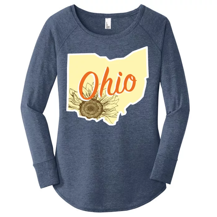 Ohio Floral Cute Flower Women's Perfect Tri Tunic Long Sleeve Shirt