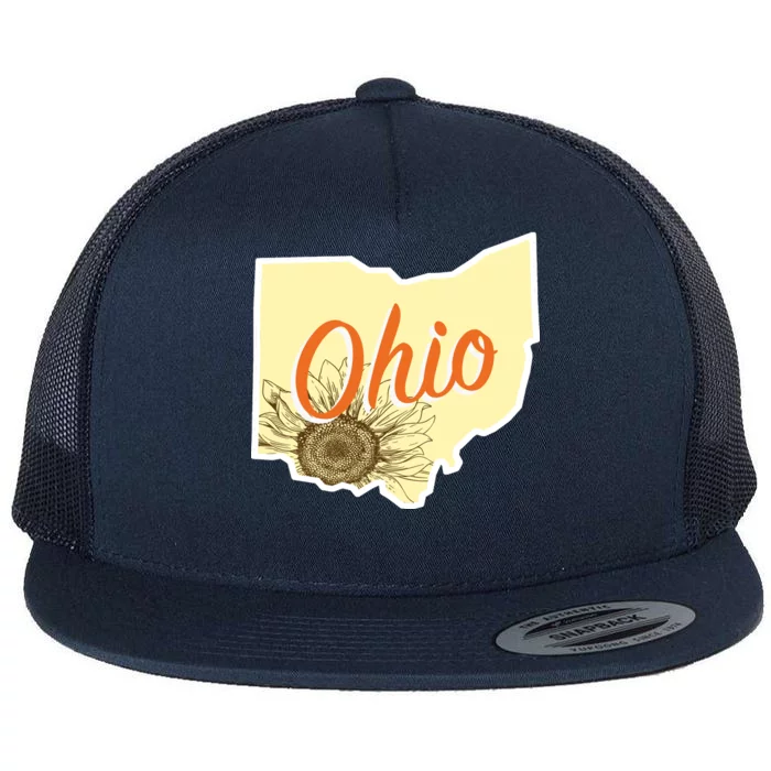 Ohio Floral Cute Flower Flat Bill Trucker Hat