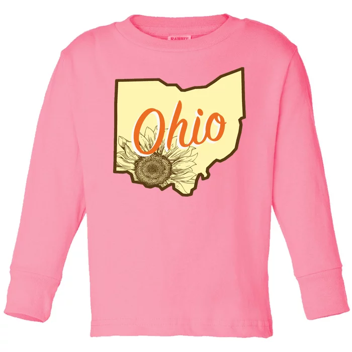 Ohio Floral Cute Flower Toddler Long Sleeve Shirt