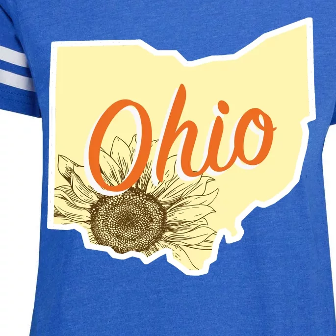 Ohio Floral Cute Flower Enza Ladies Jersey Football T-Shirt