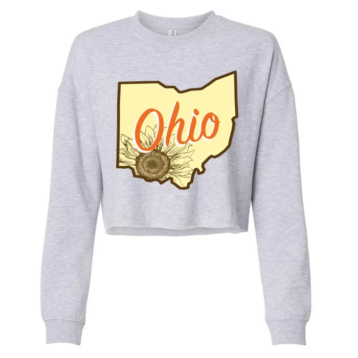 Ohio Floral Cute Flower Cropped Pullover Crew