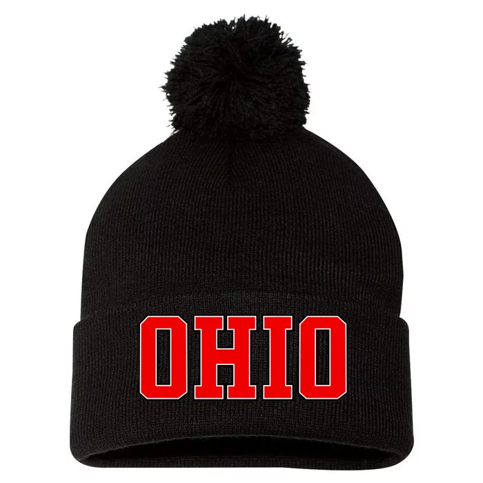 Ohio Jersey Block Logo Pom Pom 12in Knit Beanie