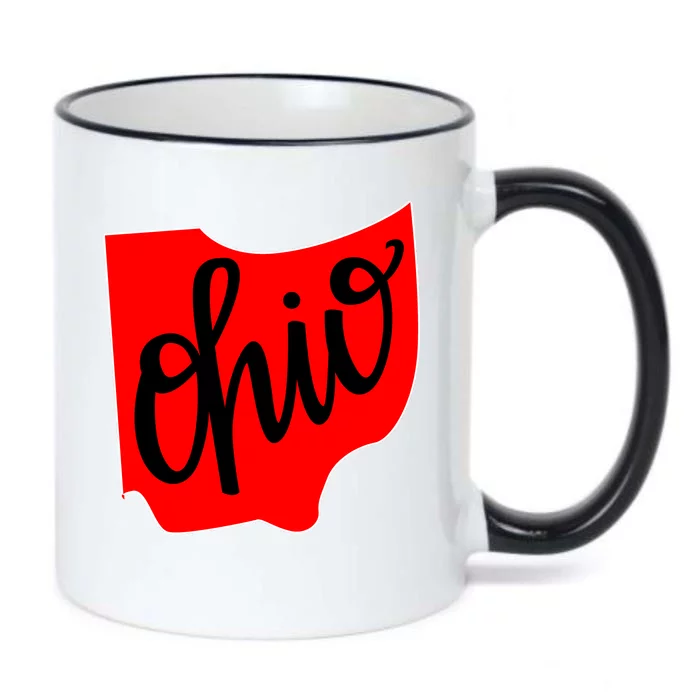 Ohio Outline State Black Color Changing Mug