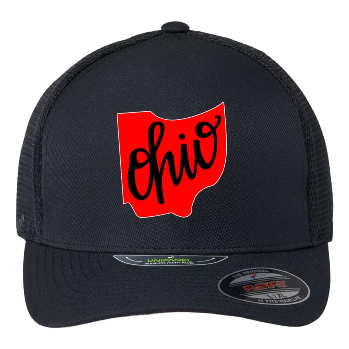 Ohio Outline State Flexfit Unipanel Trucker Cap