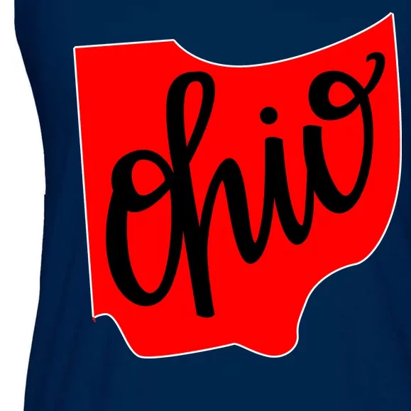 Ohio Outline State Ladies Essential Flowy Tank